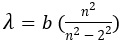 ● Balmer’s equation for the wavelength 